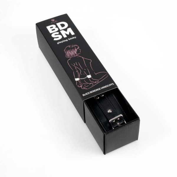 Menottes de bondage noires - Secret play - BDSM collection