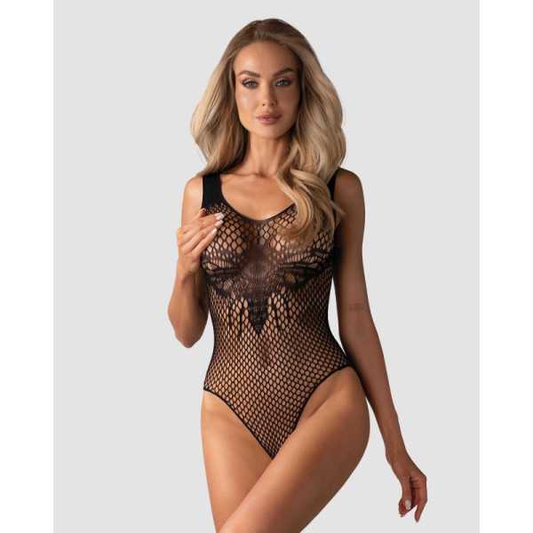 Body résille ouvert - Noir