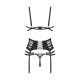Ensemble porte jarretelle ouvert 3 pièces Noir Lune Bellis