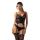Ensemble corset et string Noirs Lune Bellis