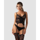 Ensemble corset et string Noirs Lune Bellis