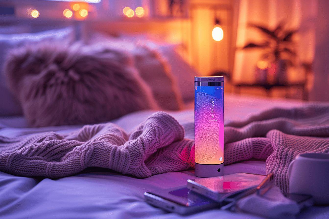 Image d'une chambre intime à l'ambiance douce et colorée