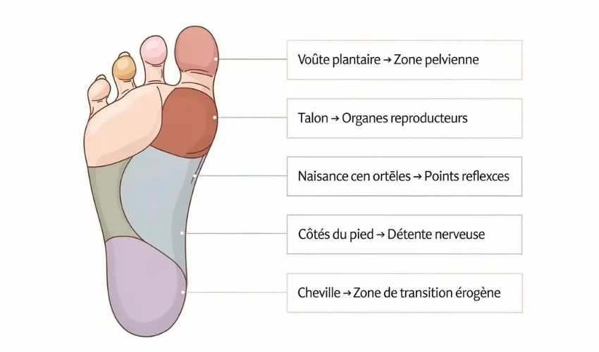 zones réflexogènes sensorielles du pied cartographie