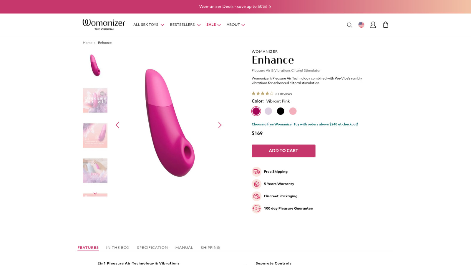 Womanizer Enhance : le choix de la polyvalence et de la performance