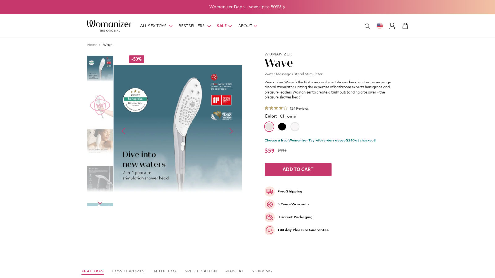 Womanizer Wave : l'expérience inédite de l'aspiration par l'eau